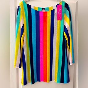 NWT Lilly Pulitzer Striped 3/4 Sleeve Top; Size L